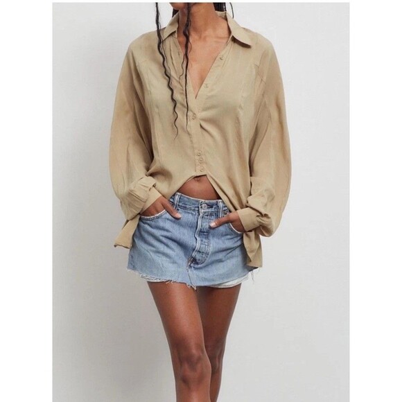 Urban Outfitters UO Viscose Genesis Split-Hem Blouse - size S - Picture 1 of 11